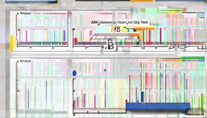 A/B测试数据对比看板，清晰展示两个版本在点击率与转化率上的差异