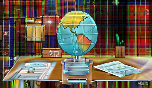 海关文件、物流集装箱与知识产权证书摆放在木质桌面上，背景有地球仪