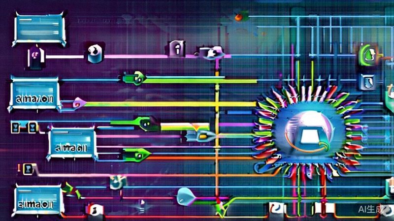 流量渠道多元化布局图：展示独立站、亚马逊、社交媒体、搜索引擎、网红营销等多个渠道的流量汇聚