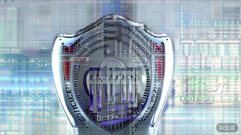 象征GDPR合规的图示：盾牌保护着个人数据，周围环绕着法律条文