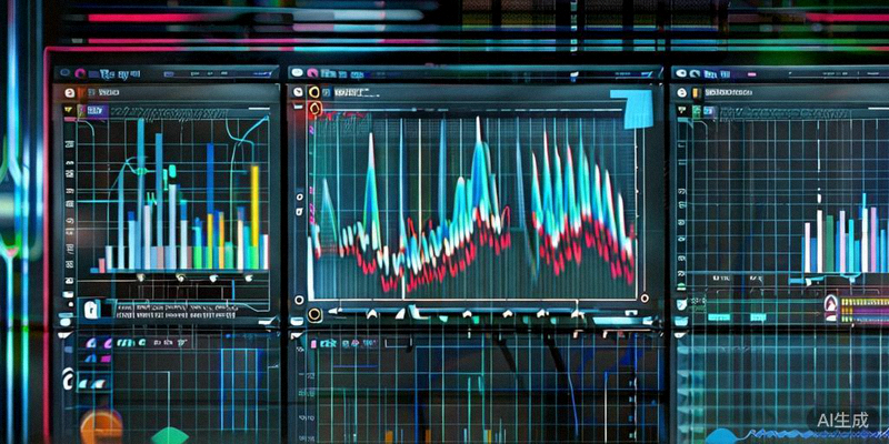 一个综合仪表盘，并列显示来自不同工具的搜索热度曲线、社交媒体提及量和独立站流量趋势图