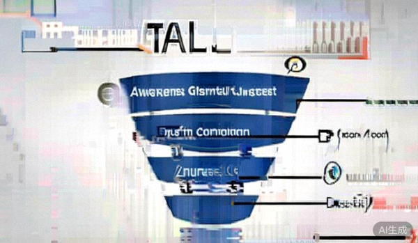 营销漏斗示意图，清晰展示从品牌认知、兴趣、考虑、购买到忠诚的完整转化路径