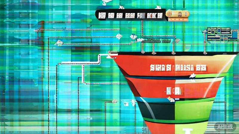 跨渠道营销漏斗图，展示从社交媒体、搜索引擎、广告到独立站转化的完整用户路径