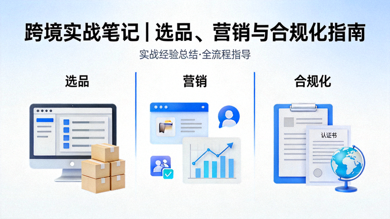 一幅全球地图，上面用不同颜色高亮显示了北美、欧洲、东南亚等主要跨境电商市场，并附有关键经济与消费指标